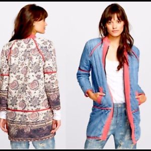 Free People Reversible Quilt Denim Jacket